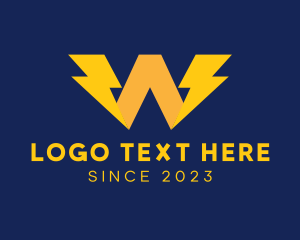 Flash - Electric Bolt Letter W logo design