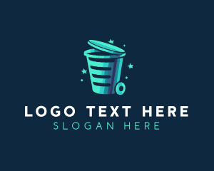 Recycling Bin - Garbage Trash Disposal logo design