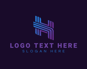 Software - Tech Stripe Letter H logo design