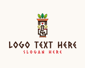 Statue - Tribal Tiki Totem logo design