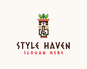 Hostel - Tribal Tiki Totem logo design