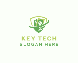 Tech Money Shield logo design