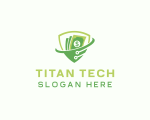 Tech Money Shield logo design