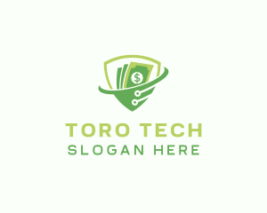 Tech Money Shield logo design