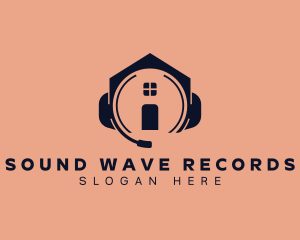 Record - House Headphone Record logo design