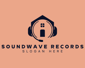 Record - House Headphone Record logo design
