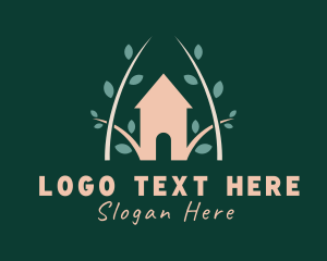 House - Forest Leaf House logo design