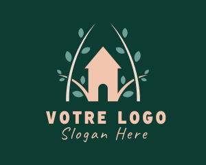 Cabin - Forest Leaf House logo design