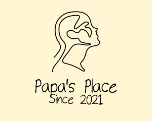 Dad - Head Man Outline logo design