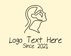 Personal Trainer - Head Man Outline logo design
