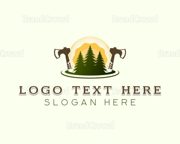 Lumberjack Tree Logging Logo