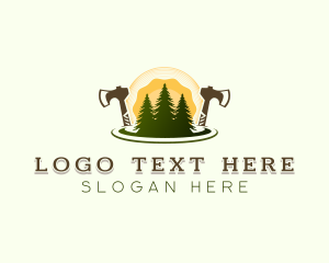 Industrial - Lumberjack Tree Logging logo design