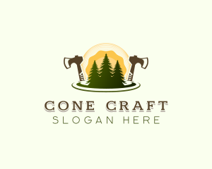 Lumberjack Tree Logging logo design