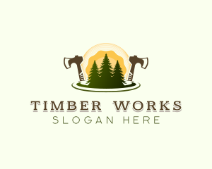 Logger - Lumberjack Tree Logging logo design