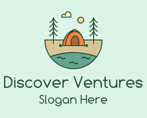 Explore - Lakeside Tent Camping logo design