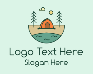 Stream - Lakeside Tent Camping logo design