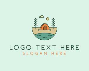 Woods - Lakeside Tent Camping logo design