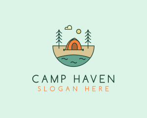 Tent - Lakeside Tent Camping logo design