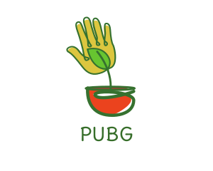 Leaf Pot Hand  Logo