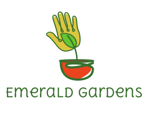 Leaf Pot Hand  logo design