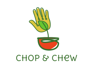 Palm - Leaf Pot Hand logo design