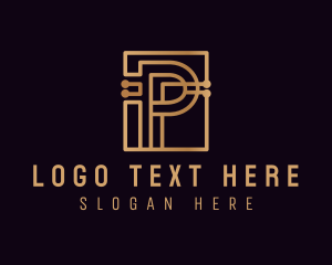 Stock Market - Digital Currency Letter P logo design