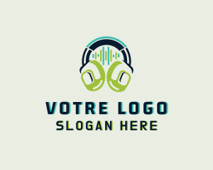 Headphones DJ Music Logo