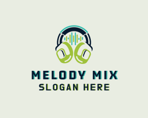 Playlist - Headphones DJ Music logo design