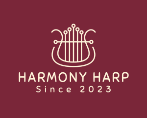 Harp - Simple Harp Instrument logo design