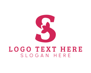 Flower Shop - Pink Orange Letter S logo design