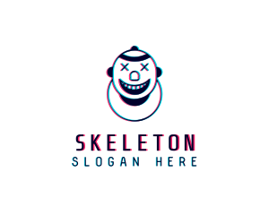 Static Motion - Glitch Smiling Clown logo design
