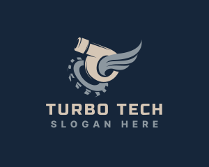 Turbo - Engine Turbo Cogwheel logo design