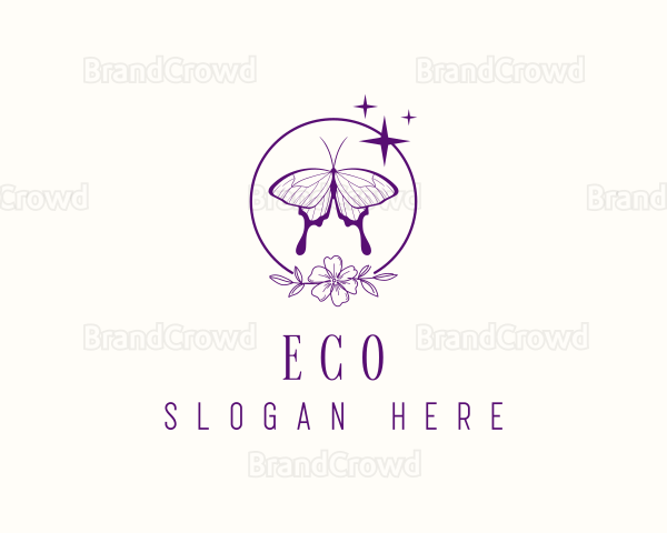 Beautiful Flower Butterfly Logo