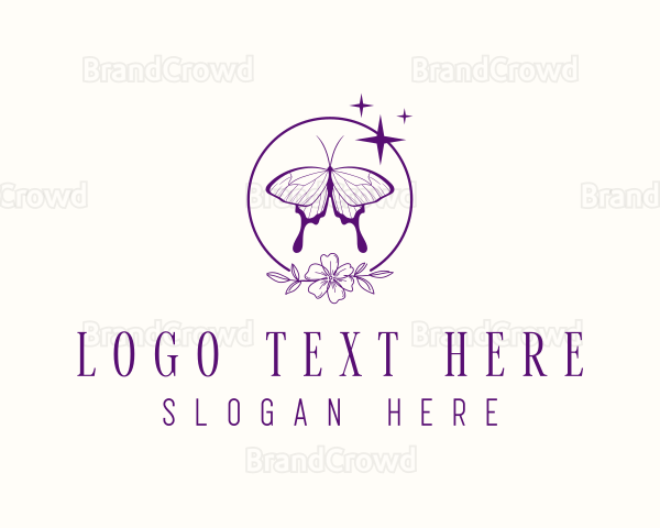 Beautiful Flower Butterfly Logo