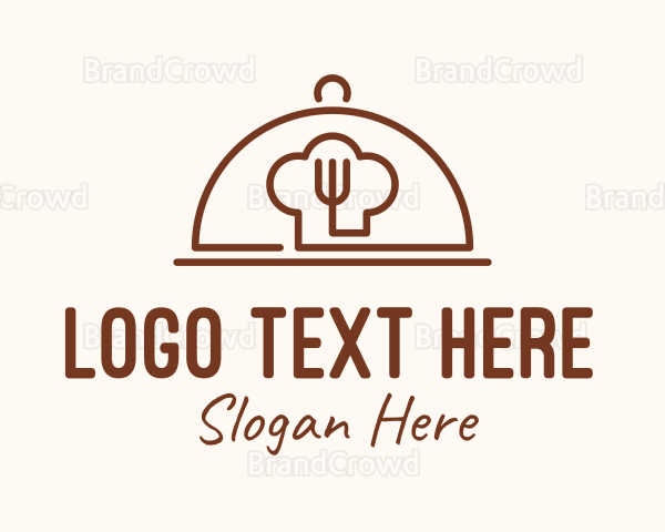 Brown Fine Dining Cloche Logo