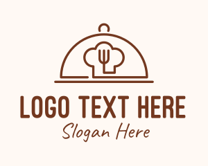Minimal - Brown Fine Dining Cloche logo design