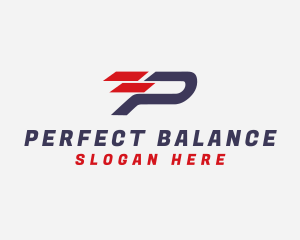 Speed Racing Letter P logo design