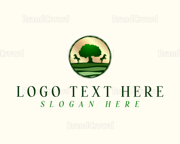 Horse Farm Tree Logo