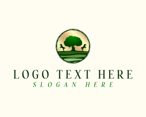 Grassland - Horse Farm Tree logo design