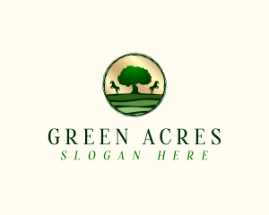 Grassland - Horse Farm Tree logo design