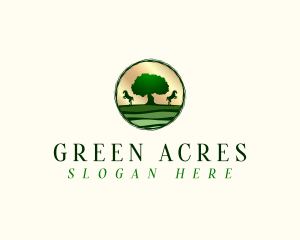 Horse Farm Tree logo design