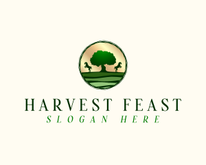 Horse Farm Tree logo design