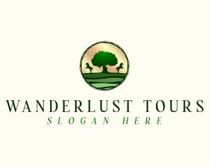 Horse Farm Tree logo design