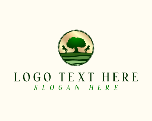 Silhouette - Horse Farm Tree logo design