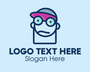 Glasses - Boy Geek Line Art logo design