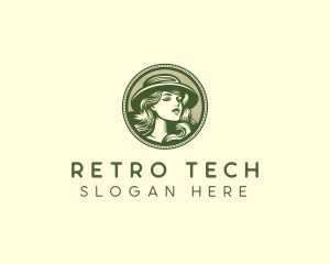 Female Retro Beauty logo design