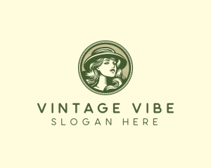 Female Retro Beauty logo design