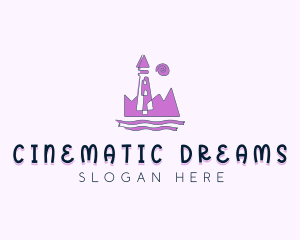 Amusement Park Castle Tower logo design