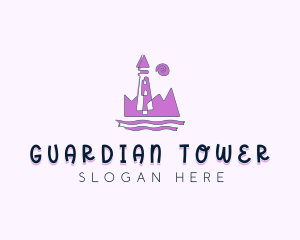 Amusement Park Castle Tower logo design