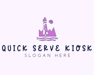 Amusement Park Castle Tower logo design